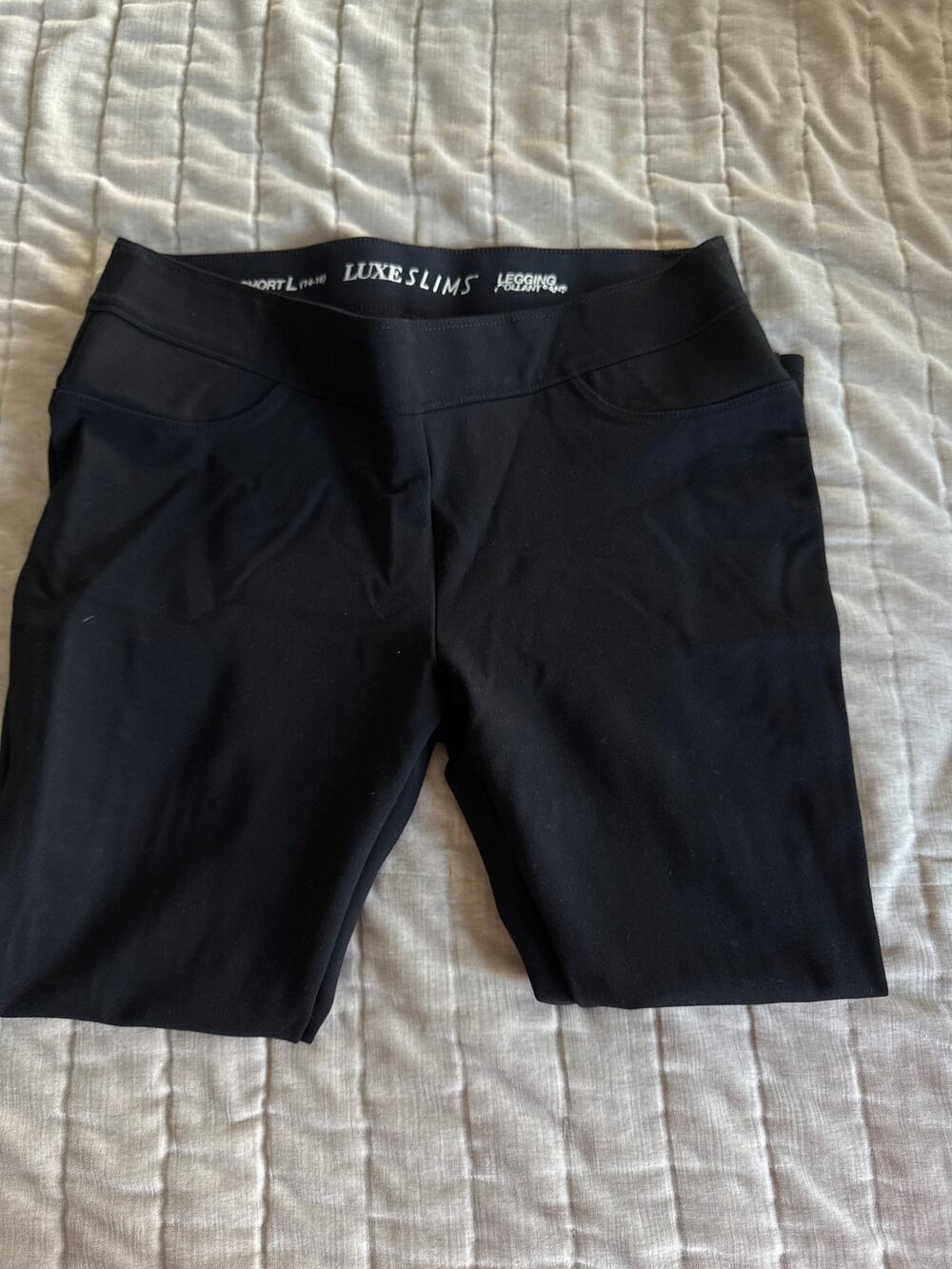 Nygard Black Luxe Slims leggings size L 14-16 short size